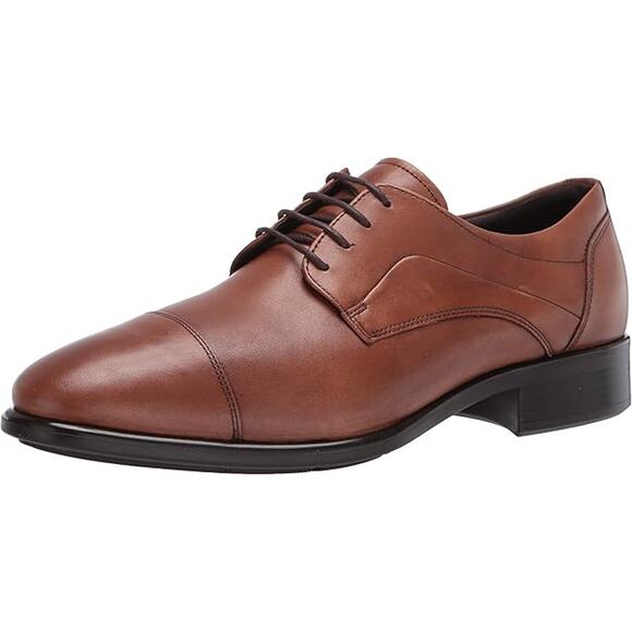 NWT ECCO Men\'s Citytray Plain Toe Tie Oxford, Amber-Size 7-7.5 main image 4